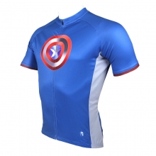 Mavel Superhero Captain America Cycling Jersey Blue Bike Jersey