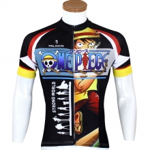 One Piece Luffy Cycling jersey Black Cartoon Bike jerseys for boys