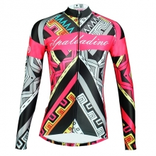 Polyester Winter Women Fleece Custom Cycling Clothing Black Floral Botanical Cycling Jersey