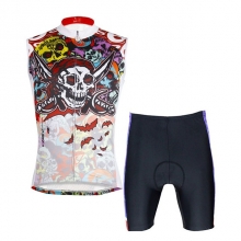 Quick Dry Skull Cycling Jersey Kits Men Cycling Jersey with Padded Shorts
