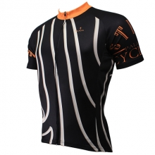 Short Sleeve Men Bicycle Jerseys YKK zipper Black Stripes Bike Shirts