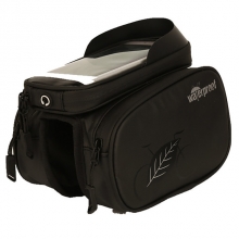 PU Leather Black Bike Frame Bag Durable 1 L Bicycle Phone Case