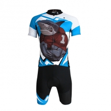 Men Cycling Suit Breathable Black Shark Cycling Team Kits with Shorts