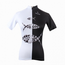 Breathable Polka Dot Animal Cycling Outfits Women Short Sleeve Biking Jersey