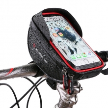 Red Reflective Bikepacking Handlebar Bag Touch Screen Black Bike Phone Bag