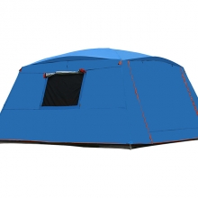 Eight person Warm Family Tent Windproof Poled Blue Cabin Tent