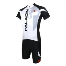 Breathable Men Cycling Suit Black White Letter & Number Cool Cycling Kits with Shorts