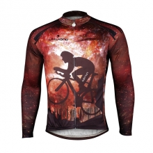 Breathable Orange Cycling Clothing Sale Long Sleeve Men Winter Lining Fleece Thermal Cycling Jersey