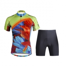 Black Floral Botanical Reflective Strip Best Cycling Kits Women Cycling Suit with Shorts