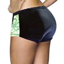 UV Resistant Women Padded Shorts Anatomic Design Solid Color Spandex Black Cycling Under Shorts