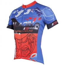 Ultraviolet Resistant Men Short Sleeve Cheap Cycling Jerseys Blue Cartoon Back Road Bike Jersey