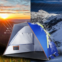 Rain Waterproof Automatic Blue Trekking Tent UV Resistant Two Man Beach Tent