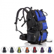 Wear Resistance Oxford Black Hiking Backpack Purple High Capacity 50 L Trekking Backpack