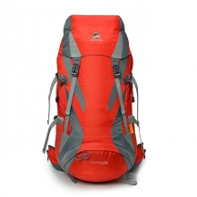 Breathable Black Hiking Packs Red Wear Resistance 50 L Backpacking Rucksack