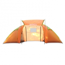 Dust Proof Orange Cabin Tent Foldable Four Man Family Tent