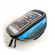 1.5 L Blue Reflective Bike Pouch For Phone Large Capacity Oxford Red Bicycle Handlebar Bag