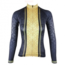 YKK zipper Grey Cycling Clothing Sale Women Winter Lining Fleece Thermal Long Sleeve Cycling Jersey