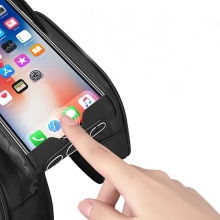 1.5 L Reflective Cycling Phone Bag Touch Screen Waterproof Material 600D Polyester PVC Black Mountain Bike Bag