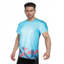 Polyester Men Short Sleeve Running T Shirt Ice Silk Fitness Sports Tee T shirt Blue Cycling T-shirt