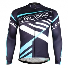 Polyester Winter Men Lining Fleece Thermal Long Sleeve Team Cycling Jerseys Black Cycling Jersey