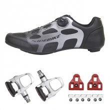 Unisex Road Bike Black Clipless Shoes Breathable Bicycle Shoes