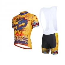 Breathable Yellow Dragon Cheap Cycling Kits Men Cycling Clothes with Bib Shorts