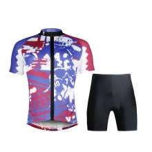 Breathable Random Colors Cycling Jersey Kits Men Cycling Clothes with Shorts