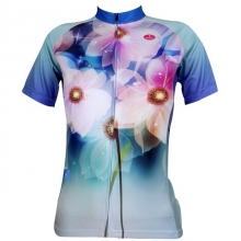 High Elasticity Women Short Sleeve Cycling Jersey Floral Botanical Custom Bike Jerseys