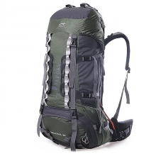 75 L Orange High Capacity Backpacking Rucksack Professional Black Camping Backpack