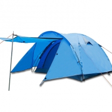 3 Man Rain Waterproof Family Tent Breathability Poled Blue