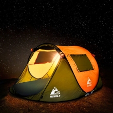 Wearable Poled Khaki Winter Camping Tent Green Windproof Three person Family Tent