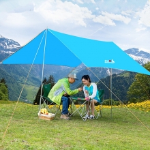 UV Resistant Poled Purple 5 Man Tent Shelter Army Green Rain Waterproof 5 person Camping Shelter