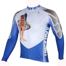 High Elasticity White Cycling Jersey Men Winter Lining Fleece Thermal Road Cycling Clothing