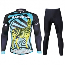Polyester Winter Men Lining Fleece Thermal Cycling Jersey Black Zebra Custom Cycling Kit with Tights