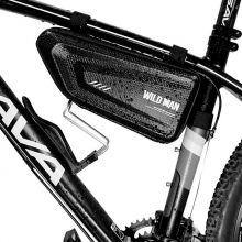 1.5 L Hardshell Triangle Bike Bag PU EVA Mesh Black Bike Frame Bag