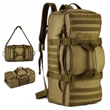 60 L Camouflage High Capacity Military Tactical Backpack Wear Resistance Nylon Black Rucksack