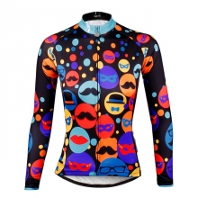 Women Winter Lining Fleece Thermal Cycling Jersey Breathable Black Polka Dot Cycling Clothes