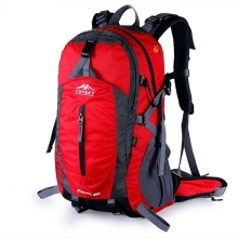 40 L Red High Capacity Hiking Backpack Wear Resistance Nylon Black Hiking Packs