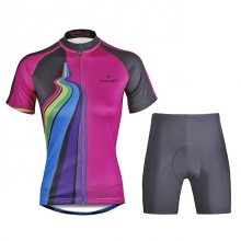Black Back Patchwork Custom Cycling Kit Women Mtb Jersey with Shorts