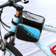 PU Leather Blue Bike Phone Bag Black Waterproof Waterproof Frame Bag
