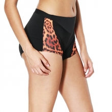 Moisture Wicking Women Padded Shorts Anatomic Design Leopard Spandex Black Cycling Under Shorts