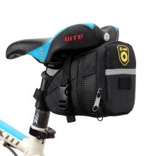 1.8 L Reflective Cycle Saddle Bag Terylene Black Bikepacking Bags