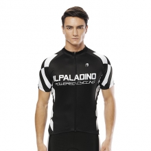 Men Biking Jersey Moisture Wicking Black Geometic Back Cycling Outfits