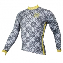 Stretchy Gray Unique Cycling Jerseys Men Winter Long Sleeve Cycling Clothing Sale
