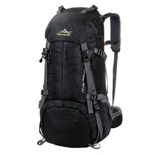 Wear Resistance Oxford Nylon Black Hiking Backpack High Capacity 50 L Trekking Backpack