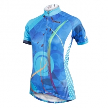 Polyester Blue Cheap Cycling Clothing Short Sleeve Women Cycling Jersey