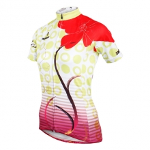 UV Resistant Yellow Floral Botanical Cheap Cycling Jerseys Women Mountain Biking Clothes
