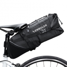 Large Capacity 900D Polyester Black Bicycle Pouch Foldable 10 L Bicycle Seat Pack