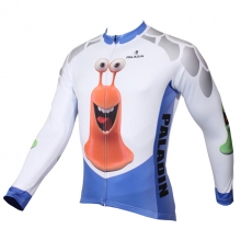 Polyester Blue White Animal Cartoon Cycling Clothing Sale Long Sleeve Men Winter Cycling Jersey