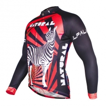 YKK zipper Black Zebra Cycling Outfits Long Sleeve Women Winter Lining Fleece Thermal Biking Jersey